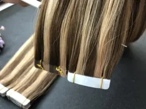 תוספות שיער בתולה תורם אחד גולמי סרט תורם בלתי נראה וייטנאם תוספות שיער תורם יחיד לציפורן שיער מיושר שיער מקל שיער