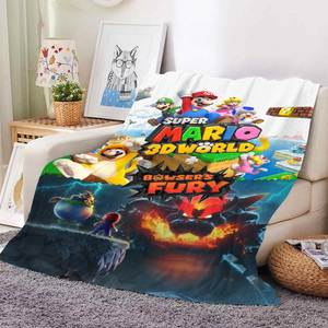 Coperta in Flanella Personalizzata con Stampa Digitale 3D a Tema Cartone Animato Fratelli Funghi e Principesse, Morbida al Tatto e Ottima <span class=keywords><strong>per</strong></span> il Calore - Product Image 6