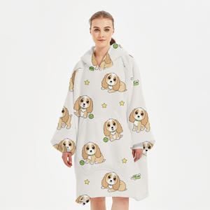 2024 새로운 제조 업체 개인 모피 개 디자인 푹신한 양털 편안한 웨어러블 자이언트 포켓 까마귀 담요 - Product Image 1