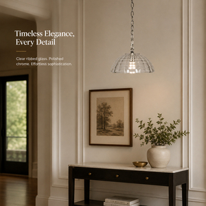 Modern Clear Glass Pendant Light Chrome Chain Hanging <b>Lamp</b> Decorative Ceiling Light for Dining Room <b>Kitchen</b> Hotel OEMODM Factory - Product Image 2