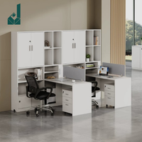 Bureau de direction moderne en bois avec écran de séparation et armoire haute, ensemble bureau et chaise pour documents
