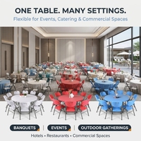 Table à bascule portable de haute qualité en résine plastique blanche, pliable, imperméable, empilable, design moderne, pour cour, salle à manger, hôtel