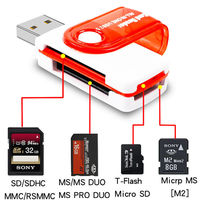 Lector de tarjetas multifunción rotativo Cuatro en Uno compatible con tarjeta de memoria TF + SD + MS + M2 computadora de coche de alta velocidad 2,0