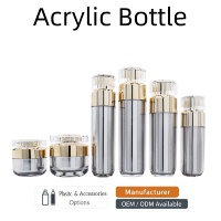 Flacon pompe airless en acrylique pour crème cosmétique, sérum capillaire, huile et soins de la peau – 30ml, 50ml, 100ml, 120ml, 30g, 50g – Emballage vide