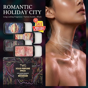 TWG RTS Vente flash Ensemble de parfums solides Romanic Holiday City 10g*4 pièces Baume de parfum solide pour femmes et hommes Parfum solide de poche portable - Product Image 1