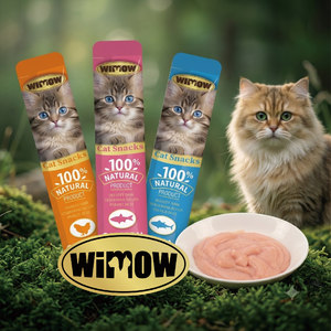 WIMOW - Golosinas Húmedas para Gatos, Puré <span class=keywords><strong>de</strong></span> Atún, 15 g, 5 Unidades, Sin Granos, Sin Almidón, Sin Conservantes, para Gatos, Gatitos y Adultos, OEM - Product Image 3