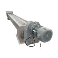 Convoyeur à vis en U industriel pour la manutention de poudres, céréales, boues et matériaux en vrac avec moteur et boîte de vitesses