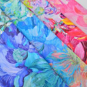 Grande fiore <span class=keywords><strong>Marina</strong></span>-mare Liberty Tana prato 100% anni '80 tessuto <span class=keywords><strong>di</strong></span> cotone pettinato per abbigliamento - Product Image 4