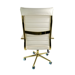 Silla de oficina de cuero de lujo, alta espalda, bajo precio, ejecutiva, conferencia, gerente, oro, gran oferta - Product Image 6