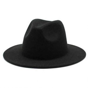 Sombrero Fedora de Ala Ancha Plana, Formal e Informal, para Adultos Unisex, Color Borgoña Sólido, Poliéster/Algodón, para las 4 Estaciones, Venta al Por Mayor - Product Image 2