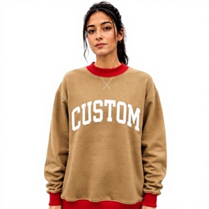Sweat-shirt ample pour femme, col montant, couleur claire, style streetwear, fabrication industrielle, vente en gros, pour usage quotidien - Product Image 1