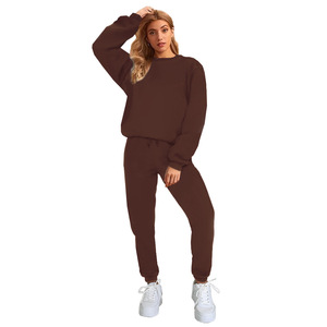 Hot Sell <strong>Plus</strong> <strong>Size</strong> Jogger Crewneck <strong>Pullover</strong> Outfits Custom Embroidery Logo Sexy Tracksuits 2 Piece Sports Leisure Women'S Sets - Product Image 6