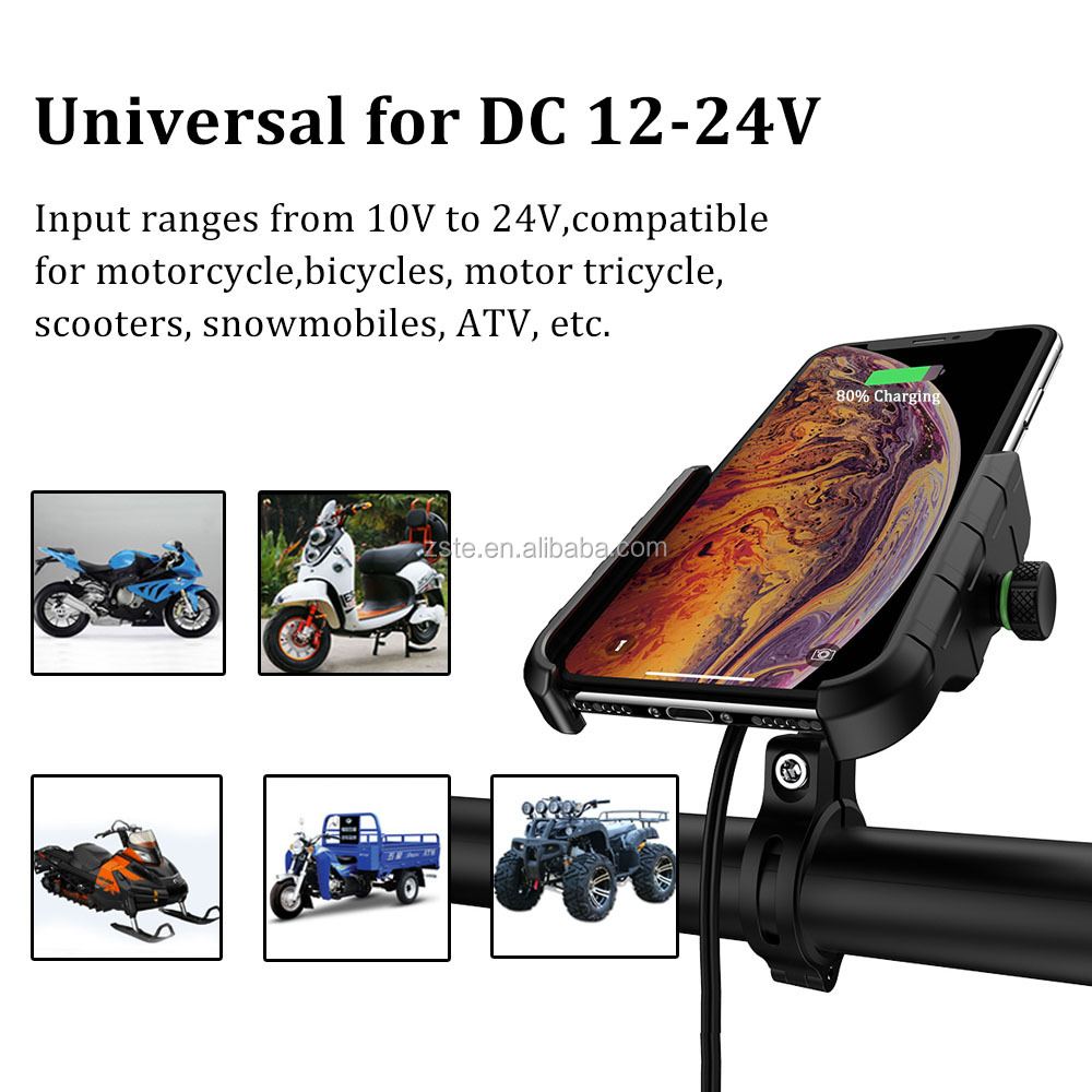 Новое поступление держатель телефона для мотоцикла с беспроводным зарядным устройством алюминиевый держатель мобильного телефона на руль мотоцикла с зарядным устройством