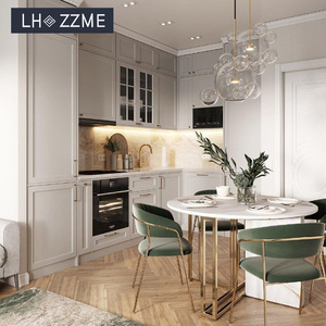 Mobile da Cucina a L Completamente Attrezzato con Finitura Lucida, <span class=keywords><strong>Design</strong></span> Moderno con Cassetti e LED, Pronto per il Montaggio - Product Image 1