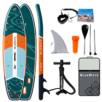 Vente flash : SUP gonflable Drop Stitch 11' x 33" avec pompe, planche à pagaie Sunset Stripe, kit complet tout-en-un
