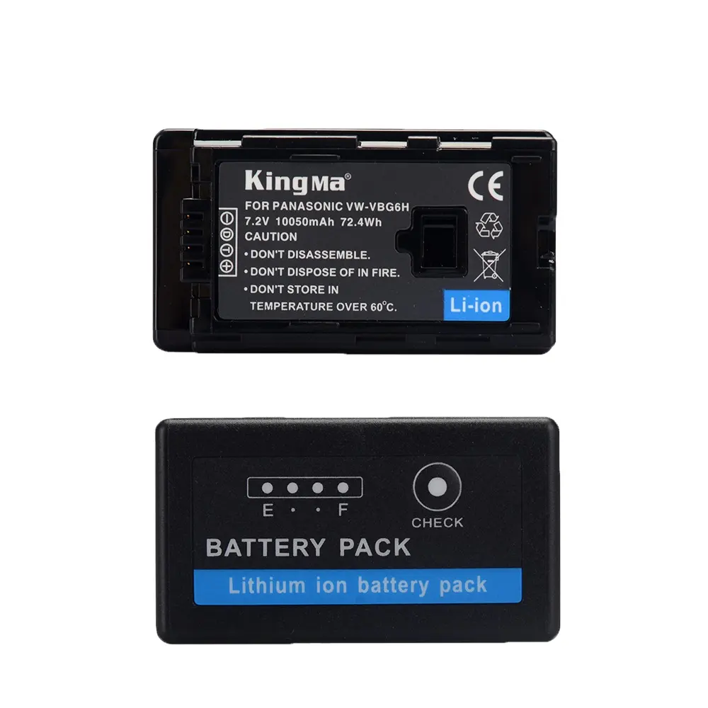 Batteria per videocamera KingMa ad alta capacità VW-VBG6H per Pan AG-AC160A AC7 AC130A HMC40 HMC70 HMC150