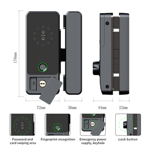 Cerradura Inteligente Digital para Puerta de Vidrio, Acero Inoxidable, Doble Cerrojo, Impermeable, Entrada sin Llave, Huella Dactilar, Nube/Wi-Fi - Product Image 3