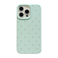 Coeur à pois couleur bonbon simple pour étui de téléphone portable Iphone16 Pro Max pour IPhone 14 étui en TPU Texture simili cuir