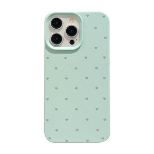 Semplice colore della caramella cuore a pois per Iphone16 Pro custodia per telefono cellulare Max per <span class=keywords><strong>IPhone</strong></span> 14 finta pelle Texture TPU - Product Image 5