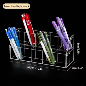 Hiện đại tùy chỉnh thân thiện với môi nhựa acrylic 3-Tier <span class=keywords><strong>cubby</strong></span> kệ bút hiển thị đứng với lắp ráp dễ dàng cho kệ siêu thị - Product Image 4