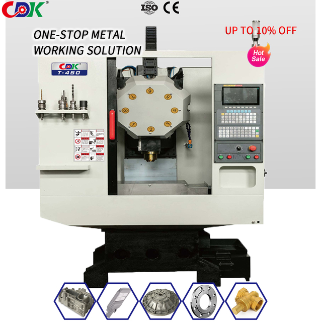 High Precision CNC T450 Vertical Machining Center for Drilling and Tapping Metal Parts