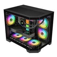 Factory Direct Sale M-ATX Gaming Case White Pc Case Gabinete Gamer Cpu Cabinet Horizontal Tempered Glass Computer Case Towers