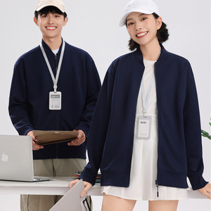 Customized 4S Store Work Uniforms Dark Green Fleece Lined Polyester Fiber With Logo Daily Wear - Product Image 4