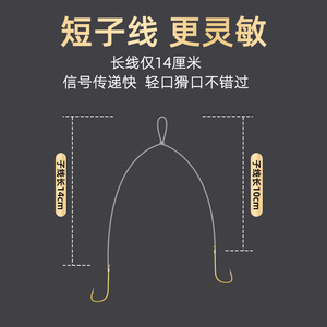 Anzuelos de pesca con púas Jin Haiyu Ise Ni Izu de 25 cm, conjunto de anzuelos dobles atados con líder para peces de agua dulce - Product Image 5