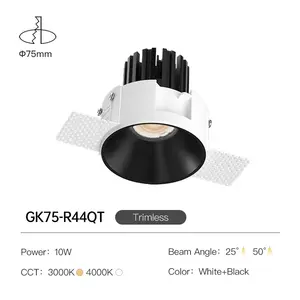 XRZLux IP44 runder einzugefügter dimmbarer LED-Deckenleuchte CCT wechselbarer schrägbloser LED-COB-Downlight für Haus Hotelbeleuchtung 10 W