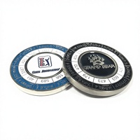 Jetons de golf magnétiques plaqués, marqueurs de balle de golf en métal, gaufrés double face, en vrac
