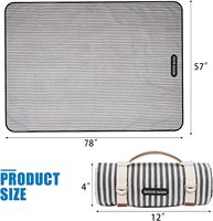 Couverture de pique-nique pliable CaiChen imperméable 100% polyester avec motif de dessin animé et sangle de transport pour le camping en plein air, utilisable en toutes saisons