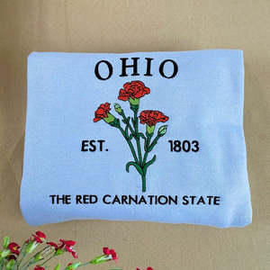Ohio State Sweatshirt ou sweat à capuche brodé Gift - Est 1803 Red Carnation Flower - Product Image 2