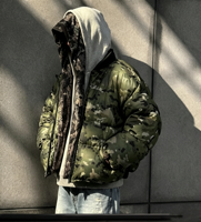 Blouson bomber court zippé camouflage personnalisé en polyester et coton pour homme, style baseball
