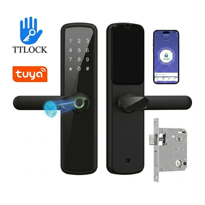 Serrure intelligente d'entrée semi-automatique en alliage d'aluminium avec empreinte digitale biométrique, Tuya WiFi, NFC, application Ttlock BLE, compatible <span class=keywords><strong>Google</strong></span>, pour maison et appartement - Product Image 1