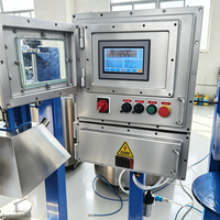 Machine de remplissage automatique à tête unique pour fûts en plastique, pour huile industrielle, peinture au latex et pâtes épaisses, avec fonction de bouchage.