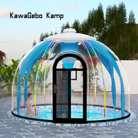 Kawagebo Kamp 4.2m de diamètre rond préfabriqué extérieur géodésique polycarbonate PC Eps dôme maisons maison préfabriquée