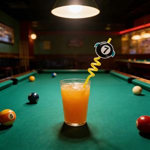 Pajitas de Plástico Reutilizables de Grado Alimenticio con Diseño de Bola de Billar de Dibujos Animados de Moda para Fiestas, Celebraciones y Regalos de Juego - Product Image 6