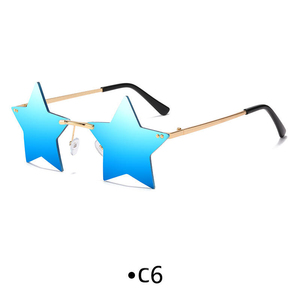 Lunettes de soleil en forme d'étoile pour fête, unisexes, sans monture, tendance, colorées, pour piscine, festival, usage quotidien - Product Image 1