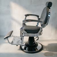 Fauteuil de Barbier Robuste Inclinable Chromé Hydraulique pour Salon de Coiffure Hommes Vente en Gros OEM ODM