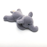 Porte-clés en peluche éléphant gris assis mignon, adorable poupée éléphant, breloque de sac à dos, jouet cadeau, vente en gros, personnalisable