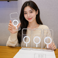 Casing HP Transparan Anti Benturan Magnetic TPU+PC untuk 17 Pro 16 14 Plus & 7 Plus dengan Pengisian Daya Nirkabel
