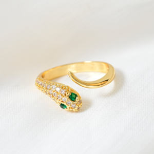 Cincin jari susun Zircon Boho dapat diatur buku jari ular emas Set Vintage Goth Serpentine cincin perhiasan untuk Partis Serpiente - Product Image 3