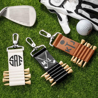 Pochette de golf durable pour t-shirt, accessoire de golf, cadeau, sac de golf en cuir PU avec porte-clés