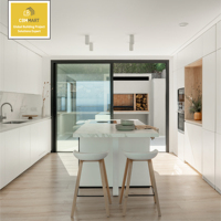 Armoire de cuisine modulaire peinte Cbmmart, couleur personnalisée, laque haute brillance, MDF, conception 3D gratuite pour toute la maison, fabricant d'éviers