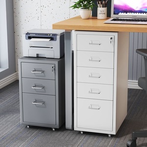 <span class=keywords><strong>Commode</strong></span> moderne à 3 tiroirs peu encombrante avec structure en acier noir, durable, sans affaissement ni inclinaison, pour chambre <span class=keywords><strong>et</strong></span> entrepôt - Product Image 4
