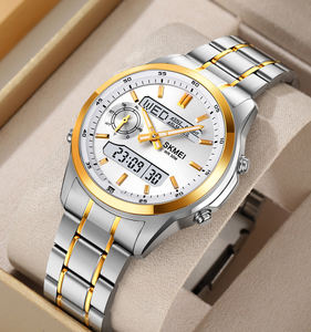 Montre numérique sport SKMEI 2284, bracelet en acier inoxydable 5 couleurs, étanche 30 m, avec heure mondiale, <span class=keywords><strong>chrono</strong></span>, 4 alarmes, compte à rebours - Product Image 4