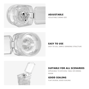 Nhựa Khô Gia Vị Nhà Máy Mini Xách Tay 70Ml Muối Và Hạt Tiêu Máy Xay Có Thể Điều Chỉnh Của Nhãn Hiệu Hạt Tiêu Máy Xay - Product Image 2
