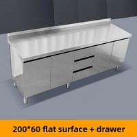 Cuisine commerciale sur mesure en acier inoxydable avec évier simple ou double, armoire avec table de travail et évier pour restaurant