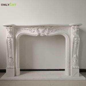 Usine Onlyart Décoration de maison moderne sur mesure Italie Pierre naturelle Conception simple Cheminées <span class=keywords><strong>en</strong></span> pierre Surround - Product Image 2