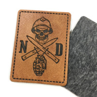 Étiquette à coudre en cuir PU véritable pour jeans, étiquette de taille arrière, accessoires de vêtement, pièces DIY, conception personnalisée, délai de livraison d'échantillon de 7 jours